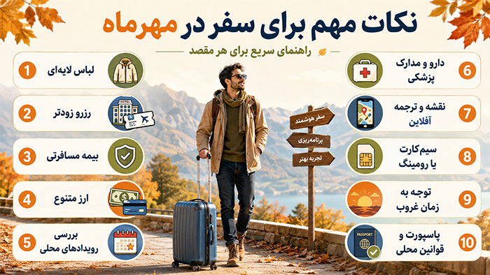 توریستی نکات مهم سفر در پاییز