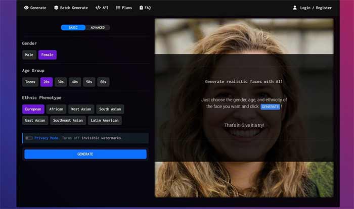 سایت تشخیص چهره FaceStudio