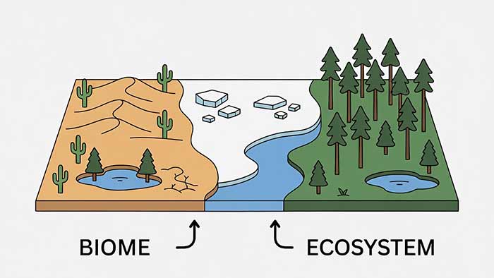 تفاوت زیست‌بوم و بوم‌سازگان (بیوم): دو مفهوم نزدیک اما متفاوت