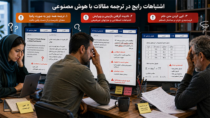 اشتباهاتی که در ترجمه مقاله با هوش مصنوعی باید از آن‌ها دوری کرد