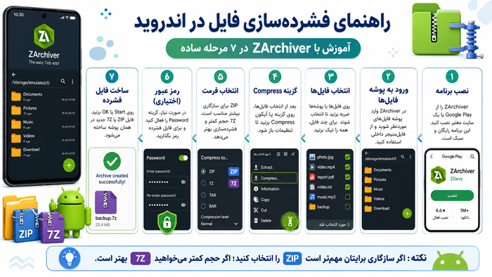 تکنولوژی راهنمای فشرده سازی فایل در اندروید